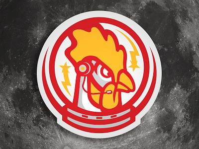 Moon Cocks astronaut athletics chicken logo moon rooster sports