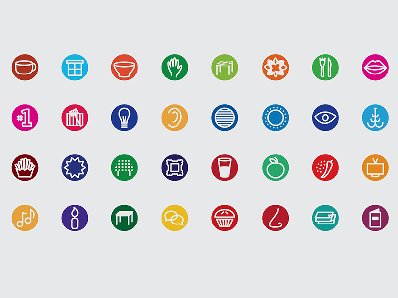 Restaurant sensory icons