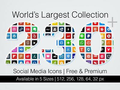 230+ Shaded Social Media Icons | Free & Premium Version premium social icons social icons social media icons social network icons
