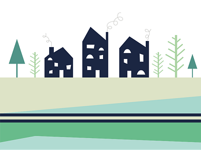 Houses abstract cute houses illustration nature scandinavian shapes