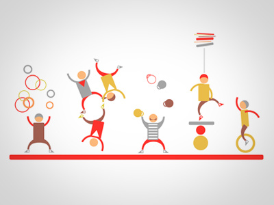 Circus characters circus flat