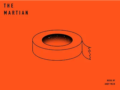 The Martian book alone duct tape graphic design illustration mars orange