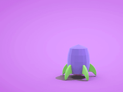 Rocket 3d animation cinema4d low poly rocket
