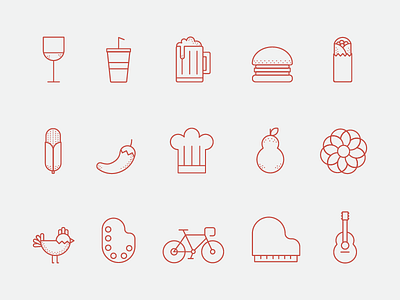 Icons (Chipotle Cultivate Festival) chipotle festival food icon iconset ideas lineart lines music