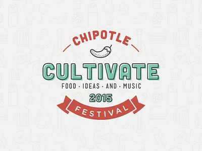 Chipotle Cultivate Festival (personal project) branding chipotle cultivate festival food ideas lineart lines logo music