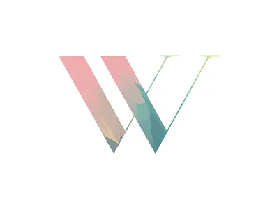 W abstract brand branding bright fun geometric gradient illustrator serif vector