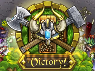 Mobile android game screen axe game hammer ui victory