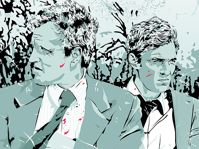 Marty & Rustin art graphics illustration illustrator true detective