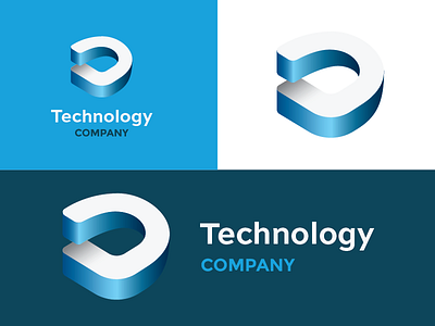 A 3D D 3d gradient illustrator logo technology vector