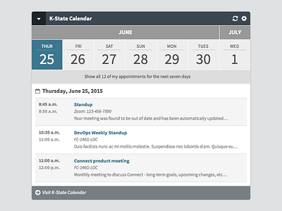 K-State Connect Calendar Widget, Take 2 calendar widget