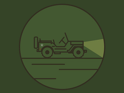 Army Jeep army green illurstration jeep monoline