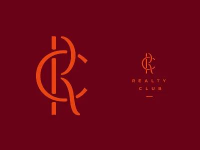 Realty Club Logo c club formal interlocking lettering logo monogram r realty