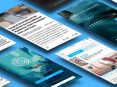 Touch Surgery ios news stream registration simulation surgery ui ux