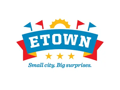 Town logo banner city design logo pennants sports sun town