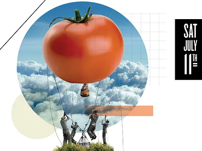 Tomato Day balloon collage photography poster sky tomato
