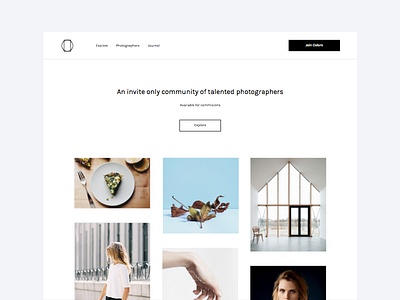 Colom Layout design grid landing marketing minimal page photography