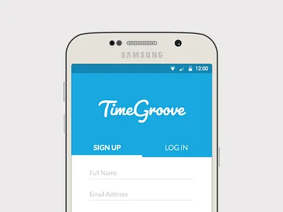 TimeGroove Mobile Mockup android design log in material design mobile mockup responsive s6 samsung sign up ui