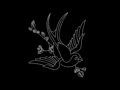 Swallow Bird bird drawn hand drawn hand lettering handcrafted lineart old school swallow bird tattoo vintage