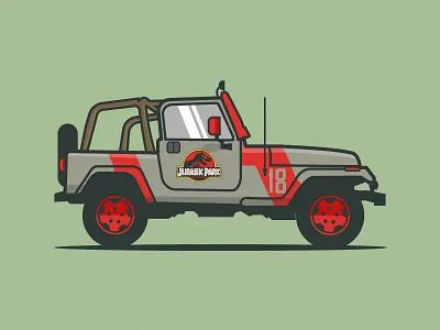 Jurassic Park Jeep illustration jeep jurassic park