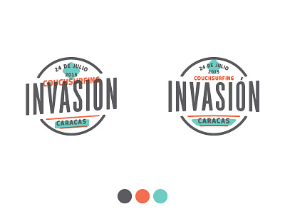Invasion Caracas Logo caracas concept couchsurfing logo wip