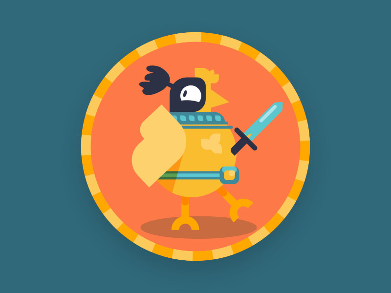 Medieval Chicken Knight badge chicken knight medieval vector