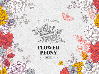Peony Flower creativemarket floral flower illustration peony stock vector xara