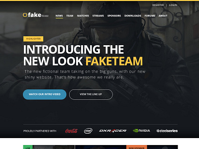 Esports Team Site contrast dark design esports team