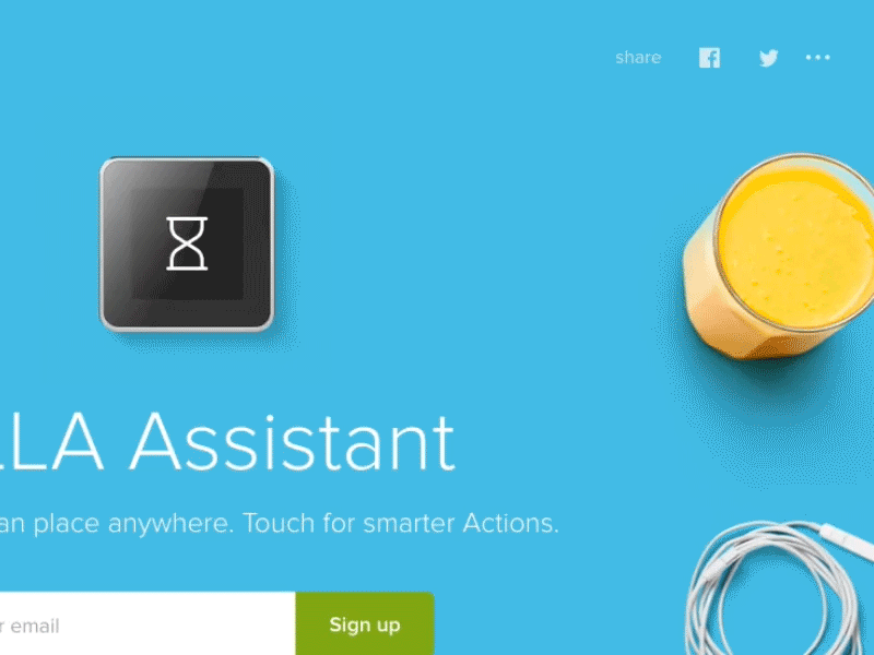 Share options assistant buttons device fresh gadget iot landing share social