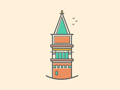 St Mark's Campanile - Venice alex bell flat icon illustration italy lines thomas tower venice weaver