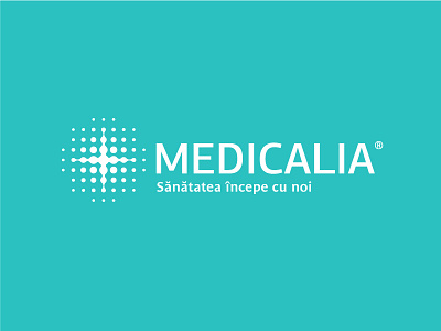 Medicalia logo branding clinic cross dots health hospital logo mark medical network