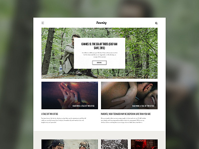 Frowning Magazine film magazine pop culture ui design web design website