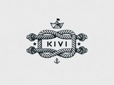 Kivi Logo Sign anchor boat heraldry hipster identity logotype paper rope sale sign stamp stationery