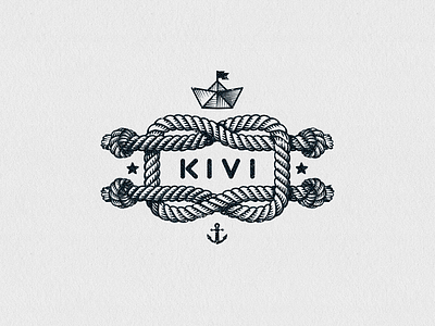 Kivi Logo Sign anchor boat heraldry hipster identity logotype paper rope sale sign stamp stationery