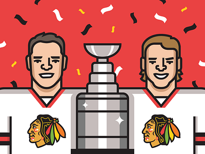 Blackhawks blackhawks chicago hockey illustration jonathan toews nhl patrick kane sports stanley cup vector