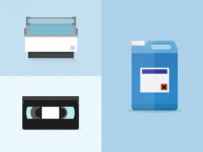 Objects blue can cold environment freezer fridge hazzard video tape