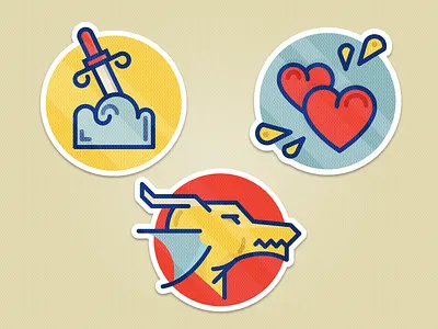 Stickers app badge challenge dragon heart medieval sticker stone sword
