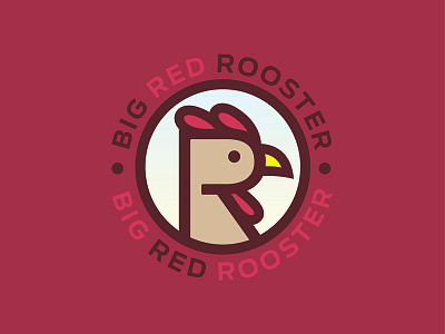 Big Red Rooster Logo animal bird line logo logo logo design r red rejected logo rooster rooster logo roundel