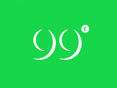 99¢ design lettering number