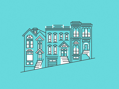 San Francisco Facade architecture city home house icon illustration san francisco street window