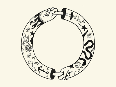 Doodle or Die - Day 12 - Revolution arms bones circle doodle doodleordie doodleordiejune drawing hand louisville revolution robby davis tattoos