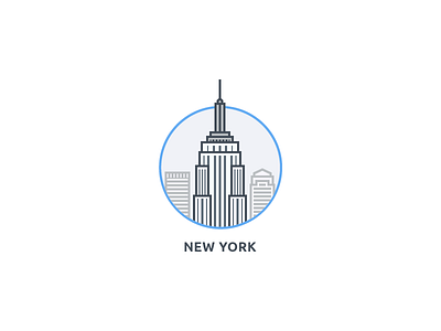 New York Badge badge building icon illustration logo mark new york skyline vector