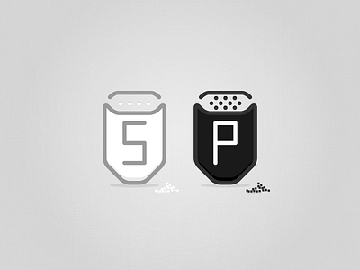 shakin' not stirred... black condiments icon pepper salt symbol white