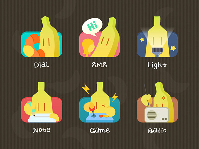 Banana icons banana cartoon flat icon theme