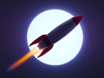 Rocket icon illustration ios iphone rocket sky space ui