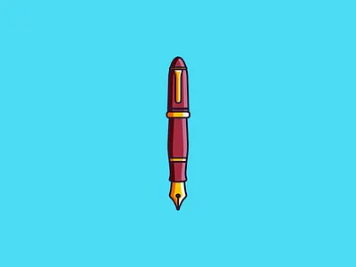 Ink. blue design draw flat illustration ink vector