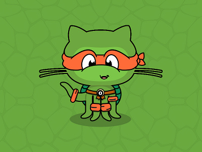 Octocat Ninja Turtle illustration ninja turtle octocat old school