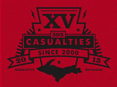 Casualties Skate & Snow 15 Year Celebration Logos brand design icon illustrator logo michigan skateboard snowboard vector