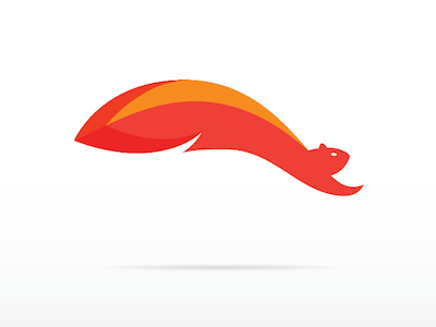 Jumping squirrel logo mark fluid jumping logo logotype mark orange squirrel