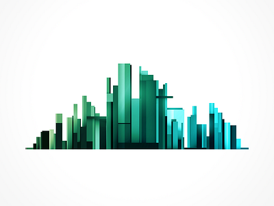 Skyline Hero Visual design gradient illustration vector