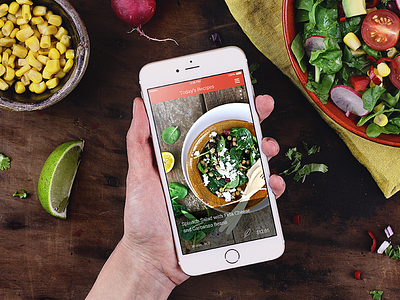 KptnCook Recipe App Update app food ios iphone iphone6plus mobile mobiledesign photography recipes ui